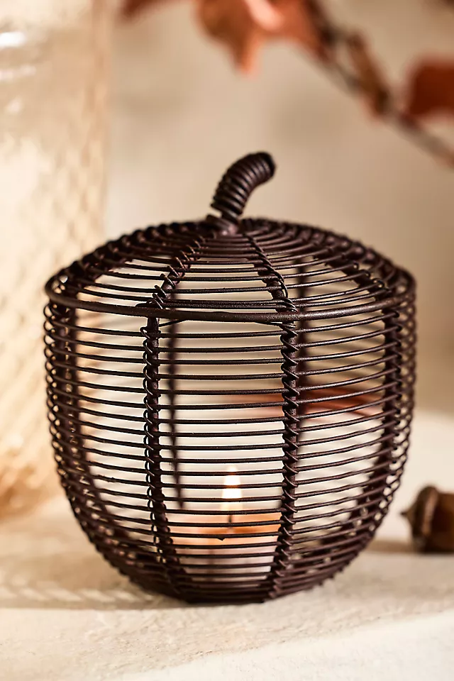 Woven Metal Forest Votive Holders, Set of 2