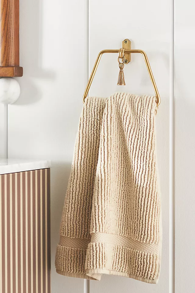 Lark Tassel Brass Towel Ring
