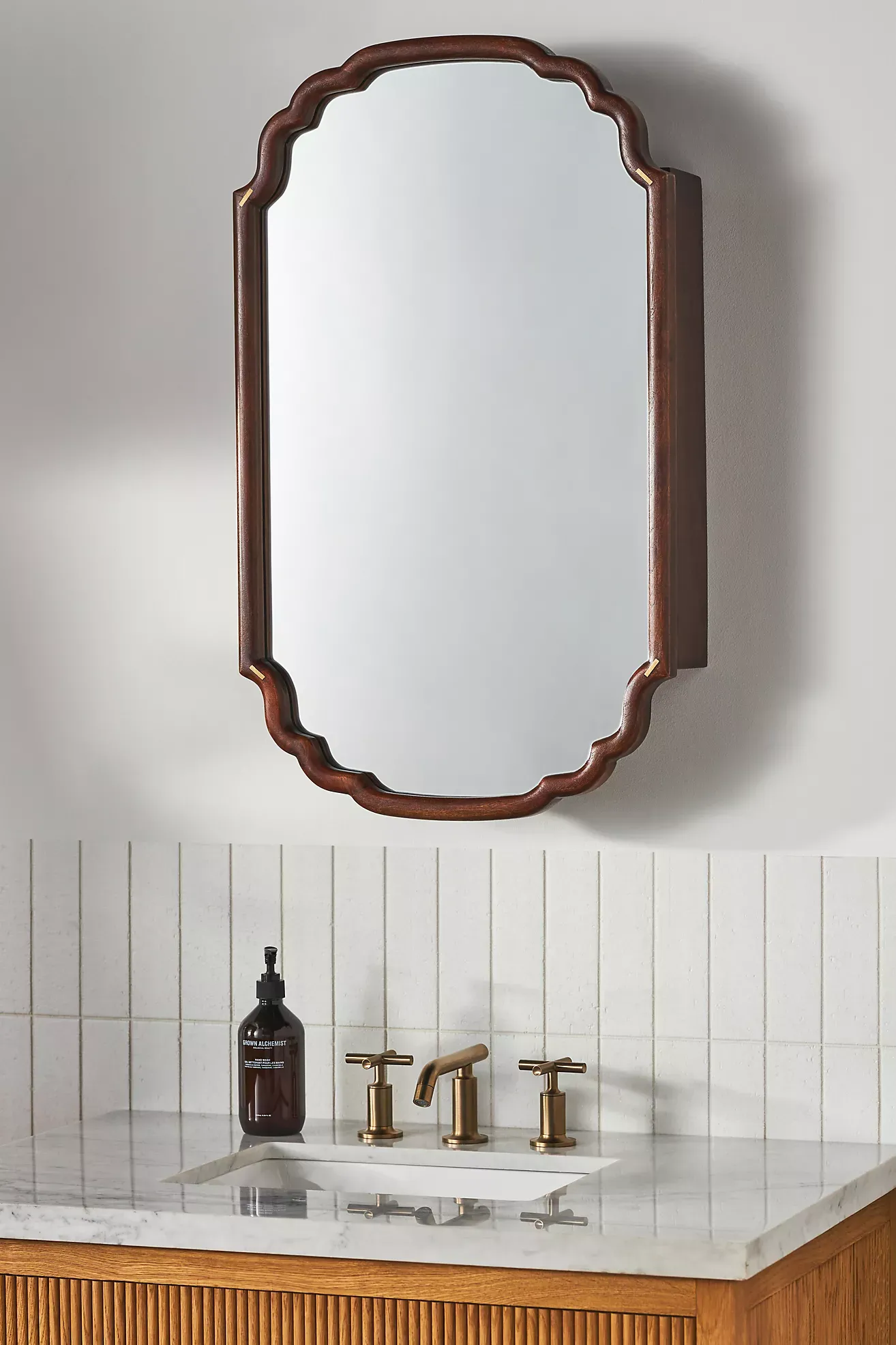 Alia Acacia Wood Mirrored Medicine Cabinet