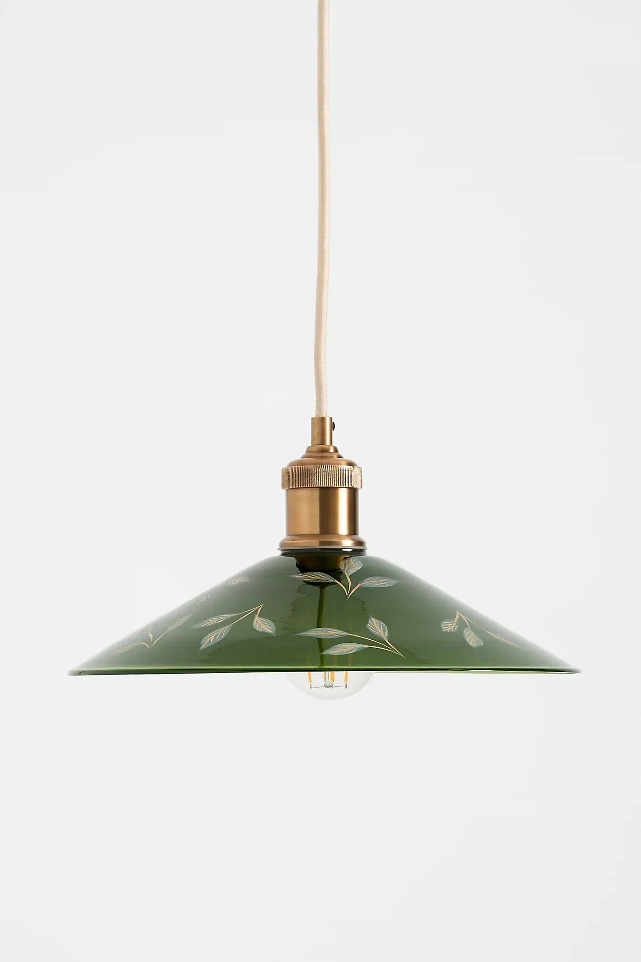 Painted Leaf Glass Pendant