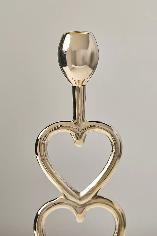 Handcrafted Gold Heart Candleholder