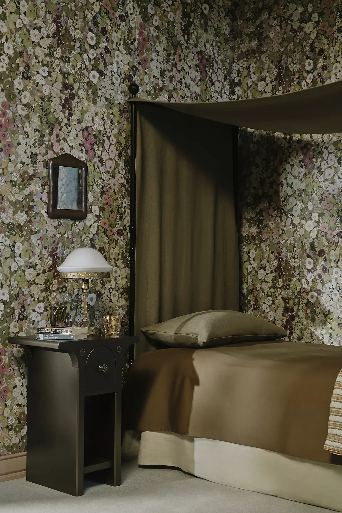 House of Hackney Hollyhocks Small Print Floral Spring Wallpaper