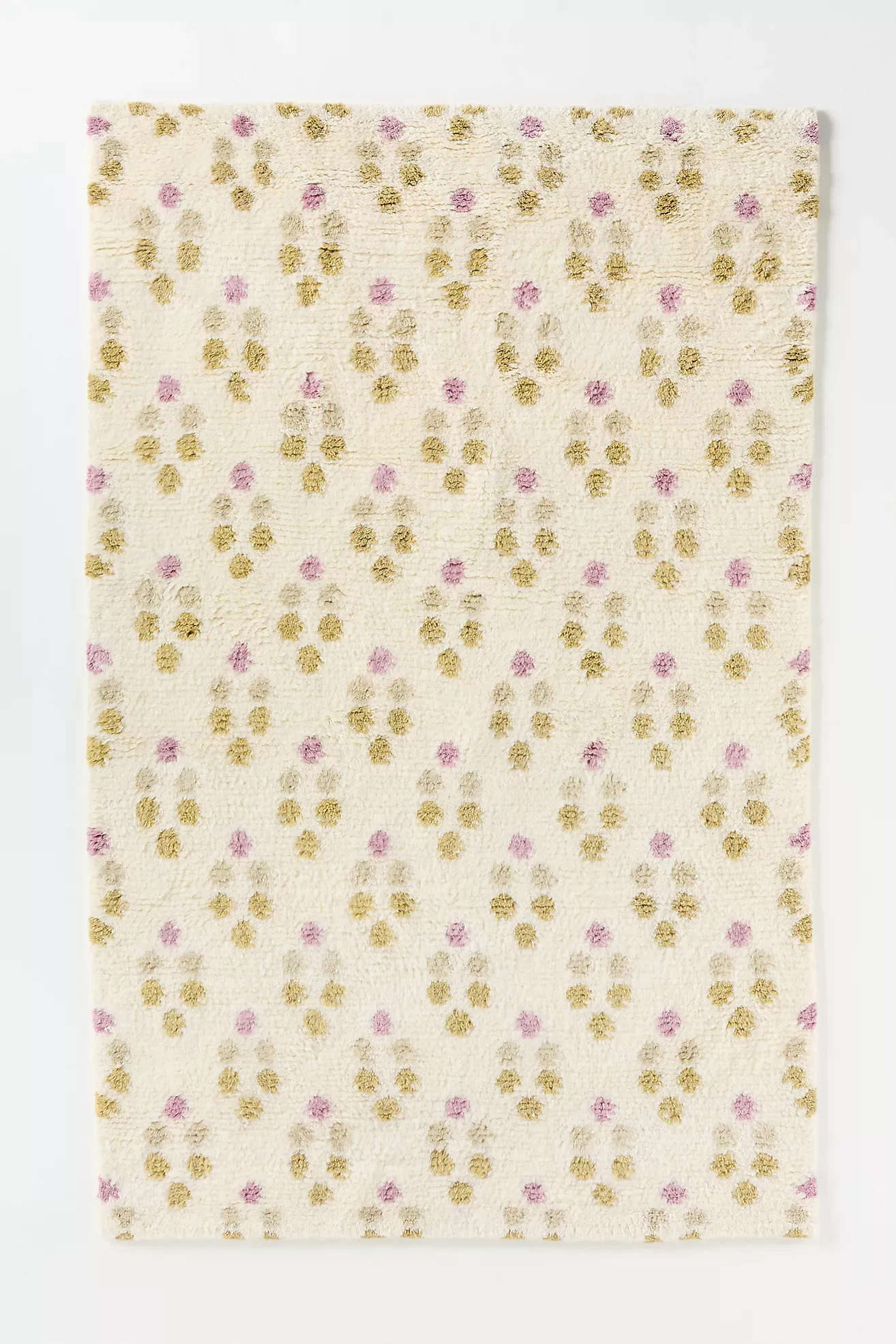 Dottie Tufted Wool Shag Dotted Rug