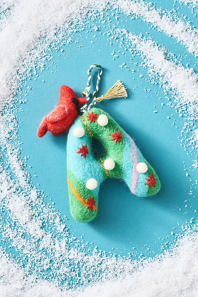 Forest Friends Monogram Wool Felt Ornament