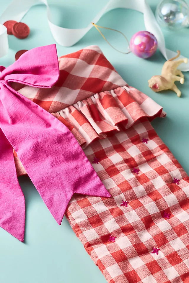 Gingham Bow Stocking
