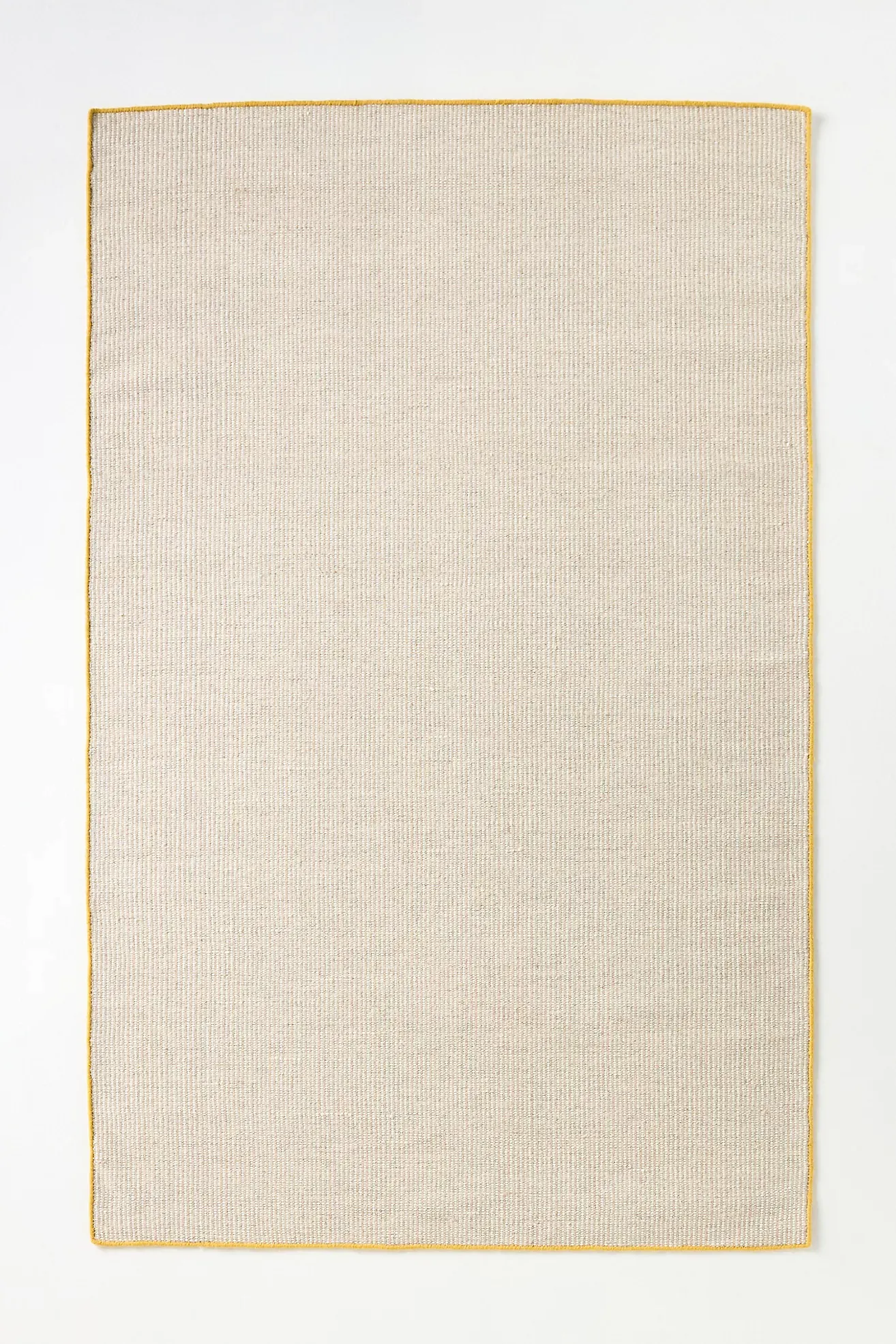 Flatwoven Wool Contrast-Stitched Binding Rug