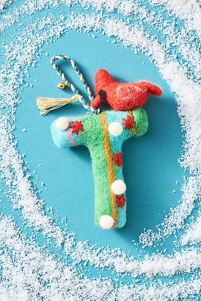 Forest Friends Monogram Wool Felt Ornament