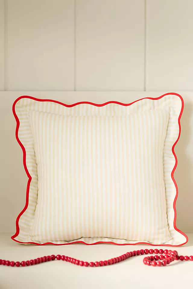 Marlise Embroidered Cotton Holiday Pillow