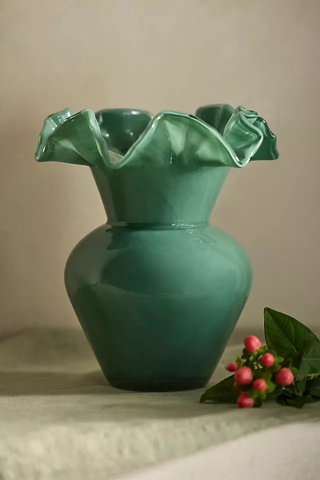 Ruffled Glass Bud Vase