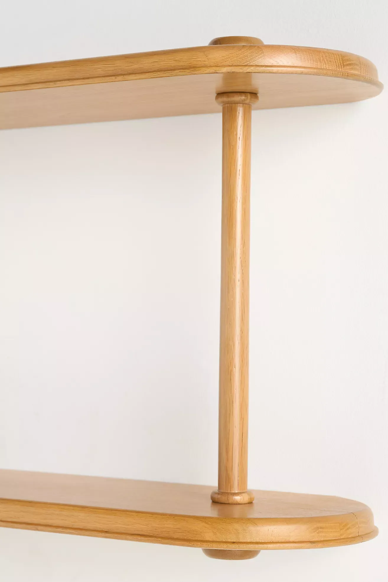 Landon Two-Tier Oak Wood Shelving Unit