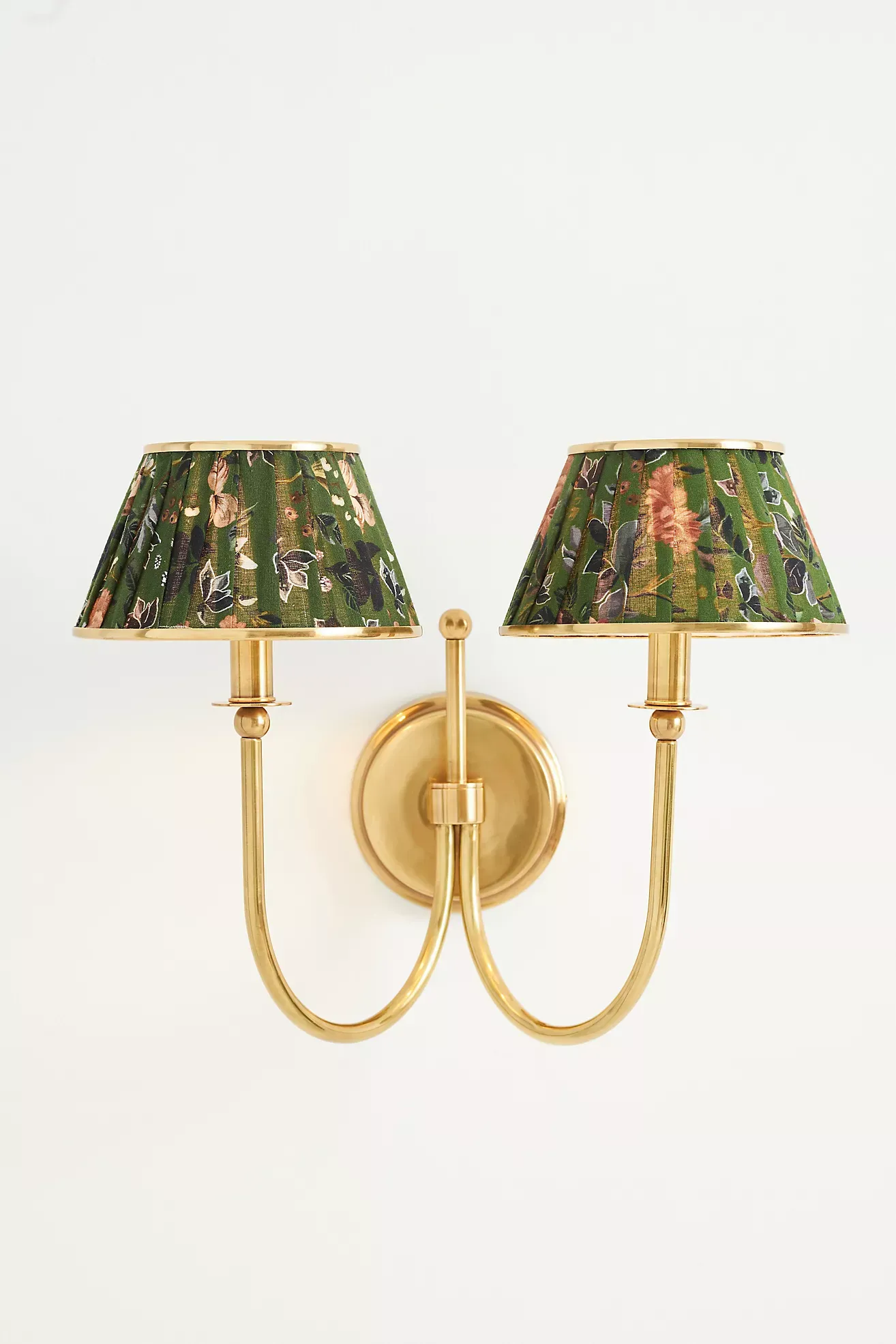 Lee Double-Articulating Shaded Brass Sconce Wall Light