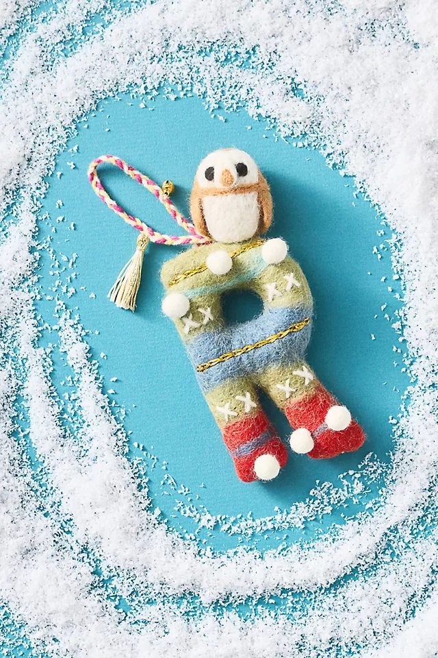 Forest Friends Monogram Wool Felt Ornament