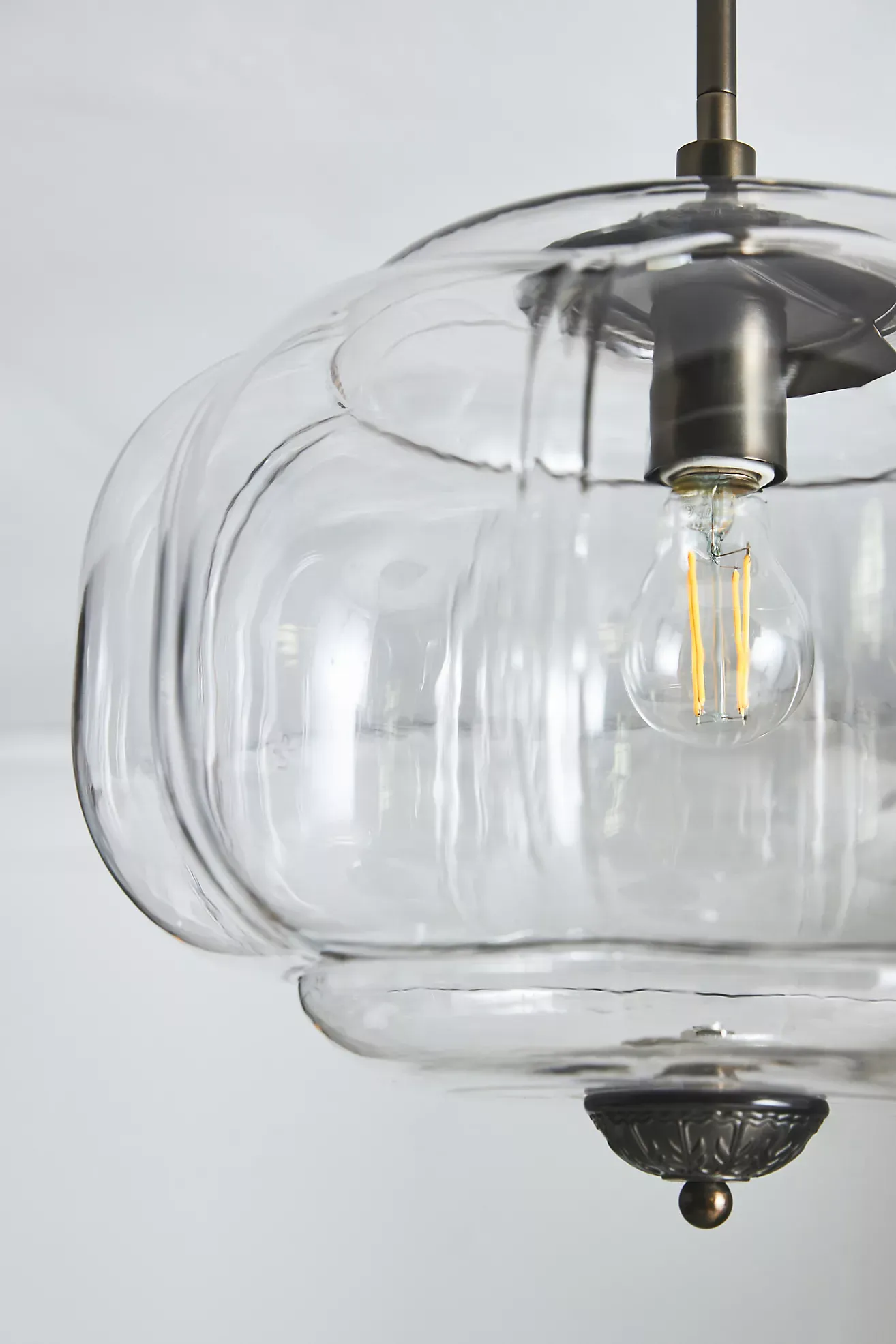 The Eloise Scallop Glass Indoor/Outdoor Semi-Flush Mount Pendant Light