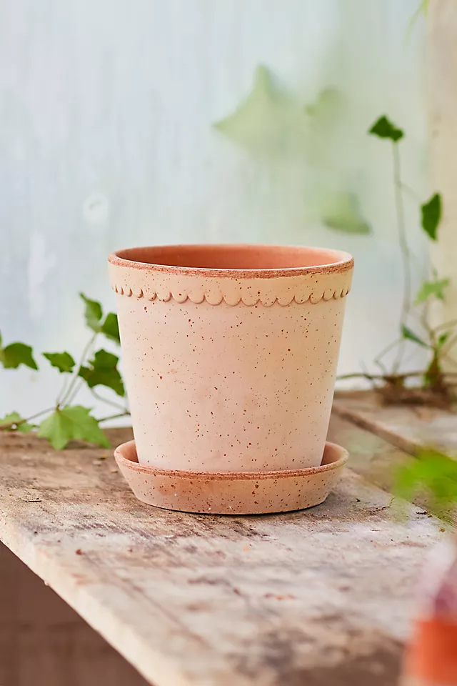 Bergs Helena Terracotta Pot + Saucer Set