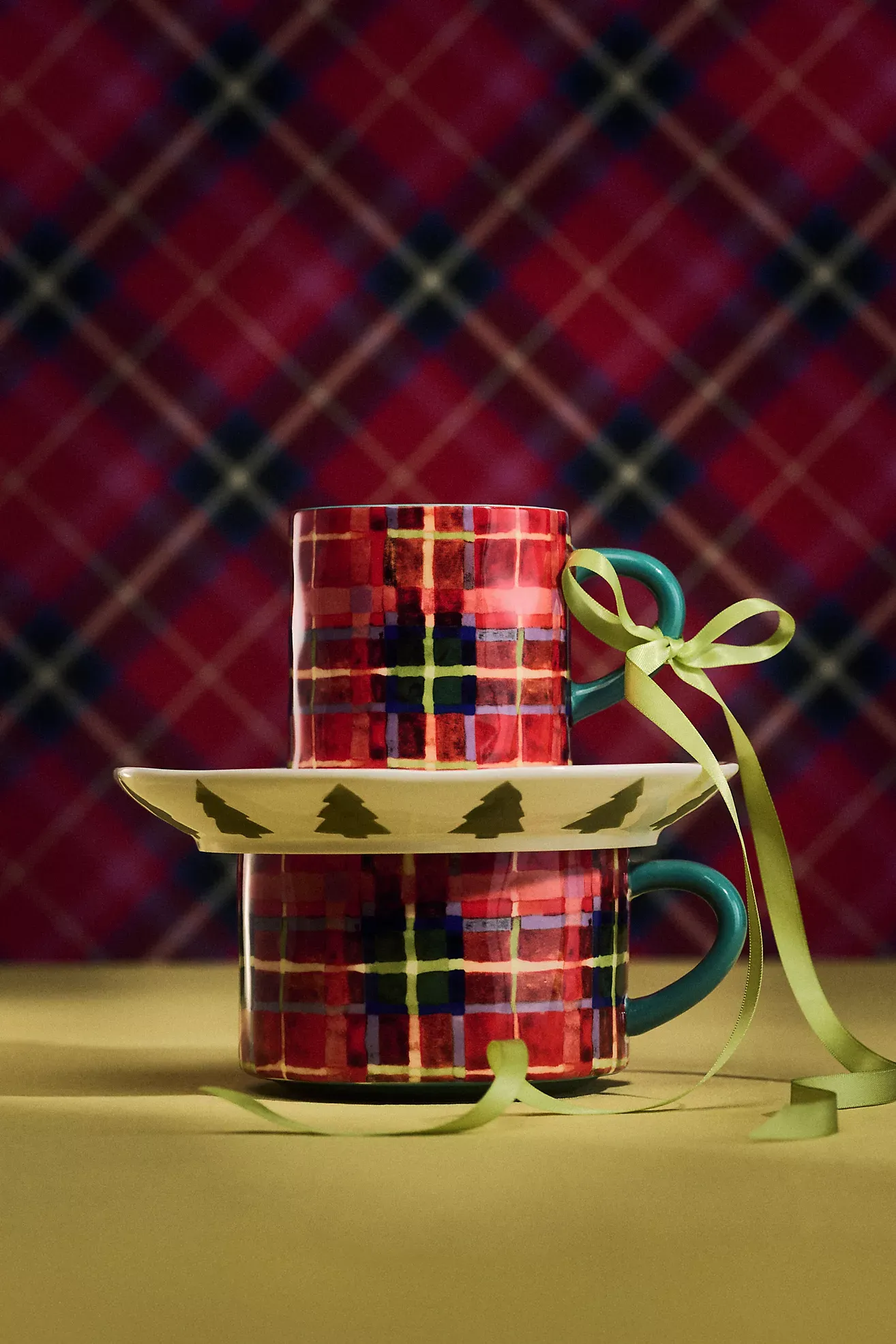Tartan Stoneware Soup Mug