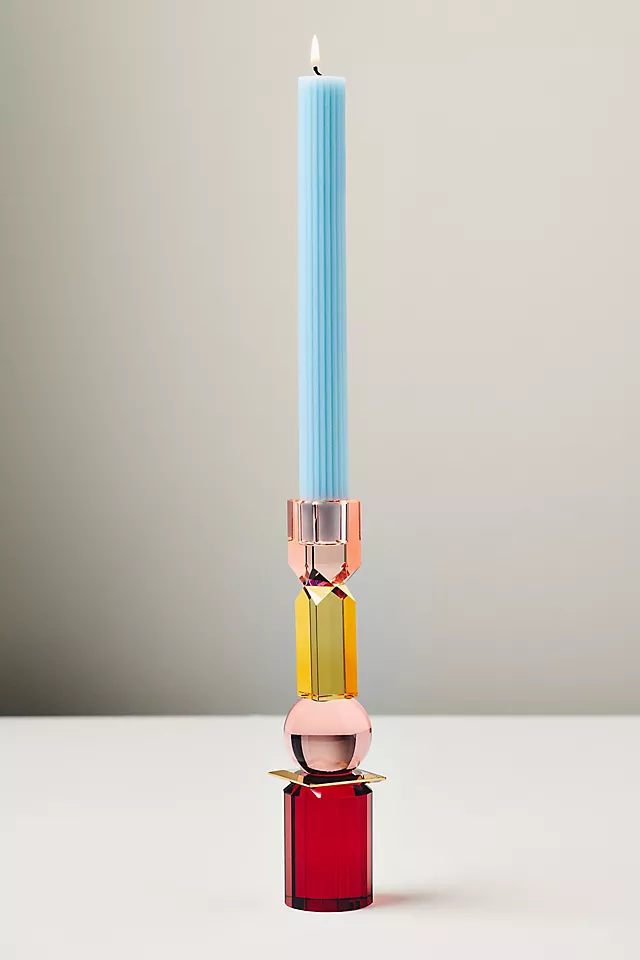 Modern Cut Glass Candle Holder