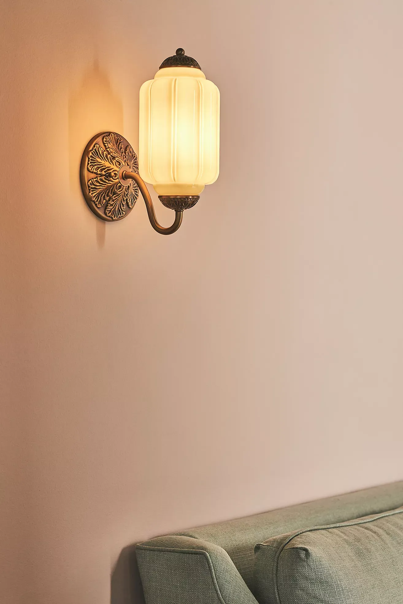 The Eloise Scallop Milk Glass Sconce Wall Light