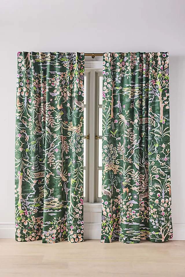 Organic Cotton Tales Menagerie Printed Curtain