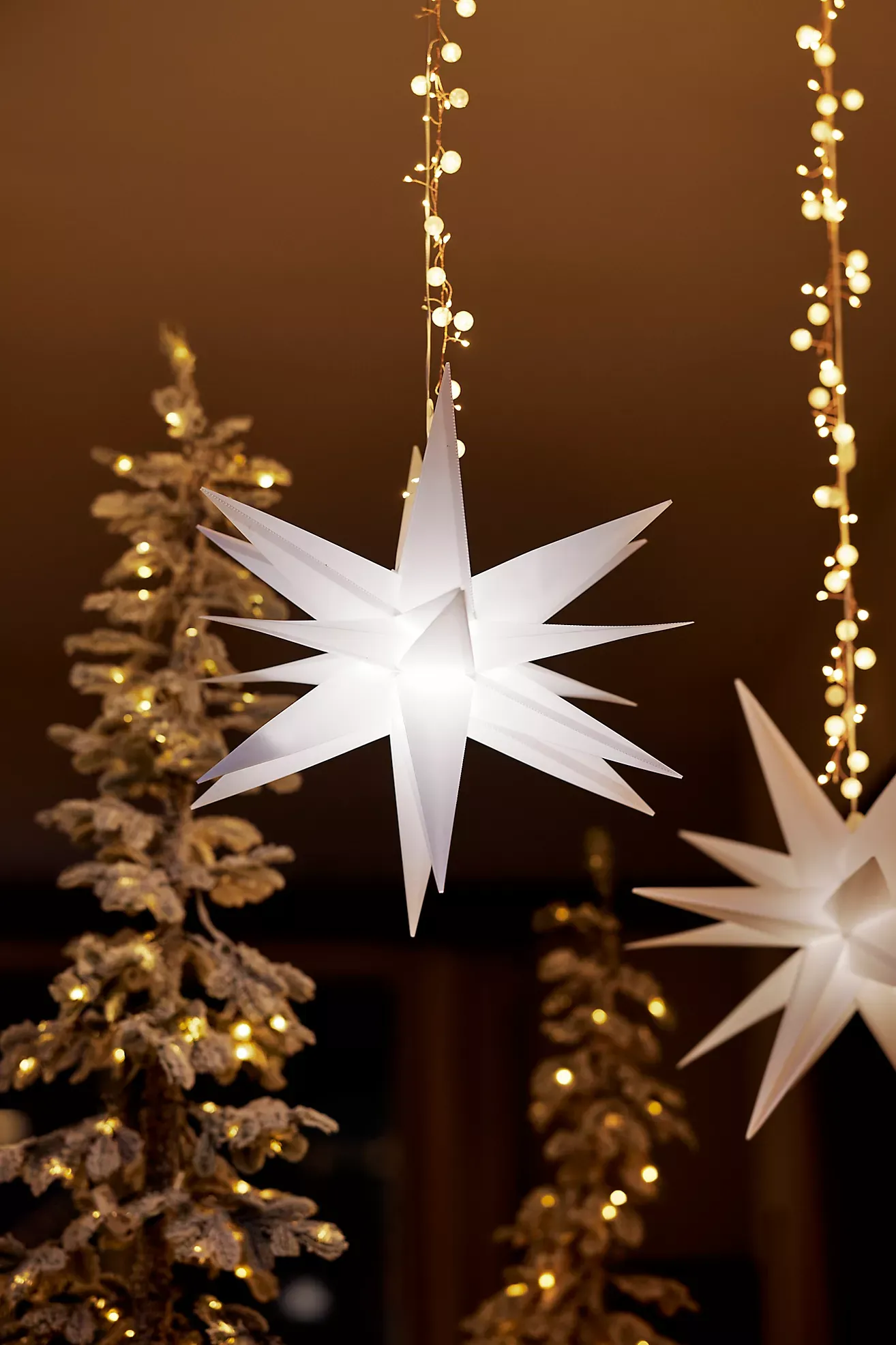 Stargazer Twinkling Clear Beaded Light Garland