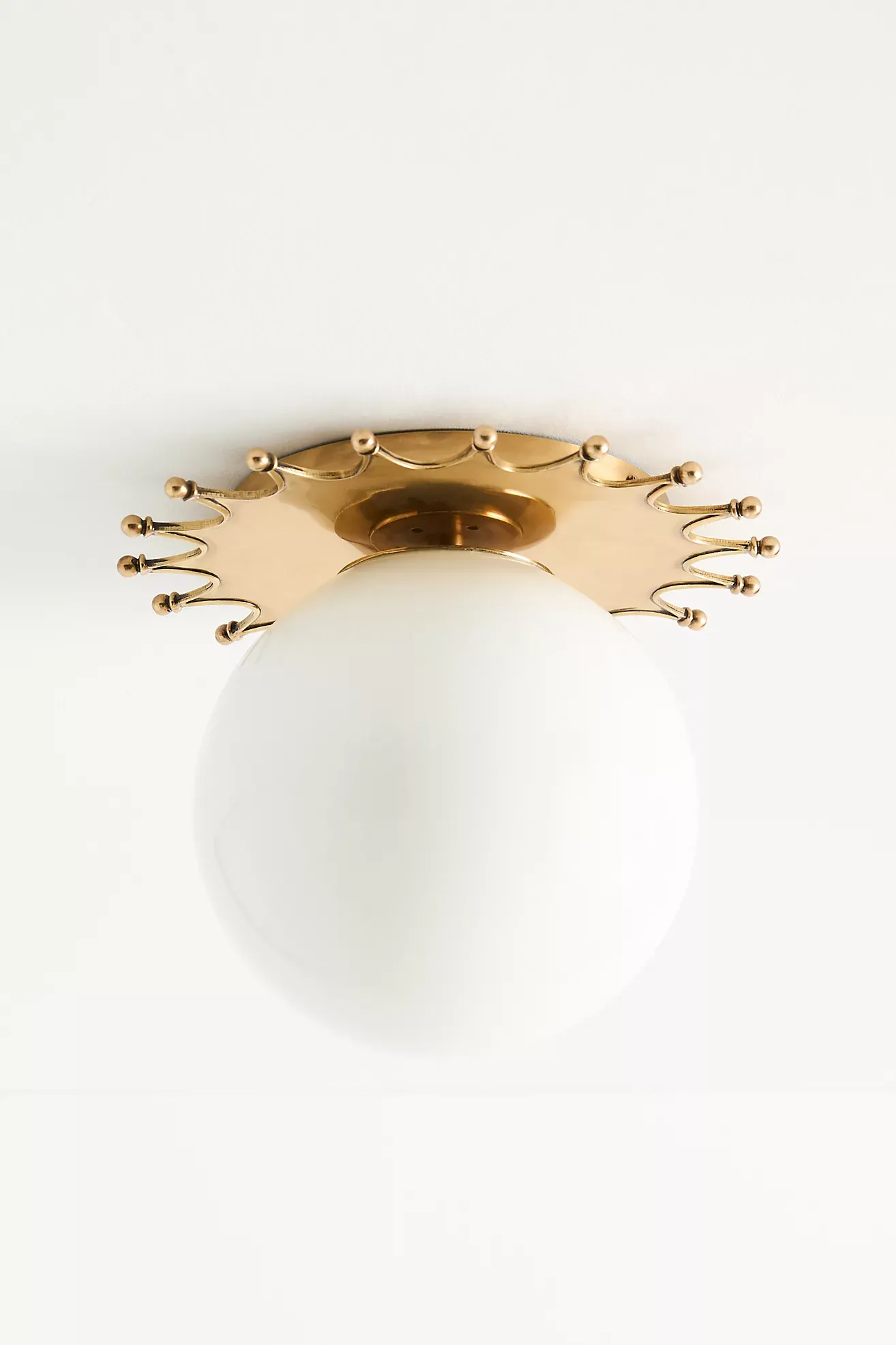 Quinn Sun Brass Glass Globe Flush Mount