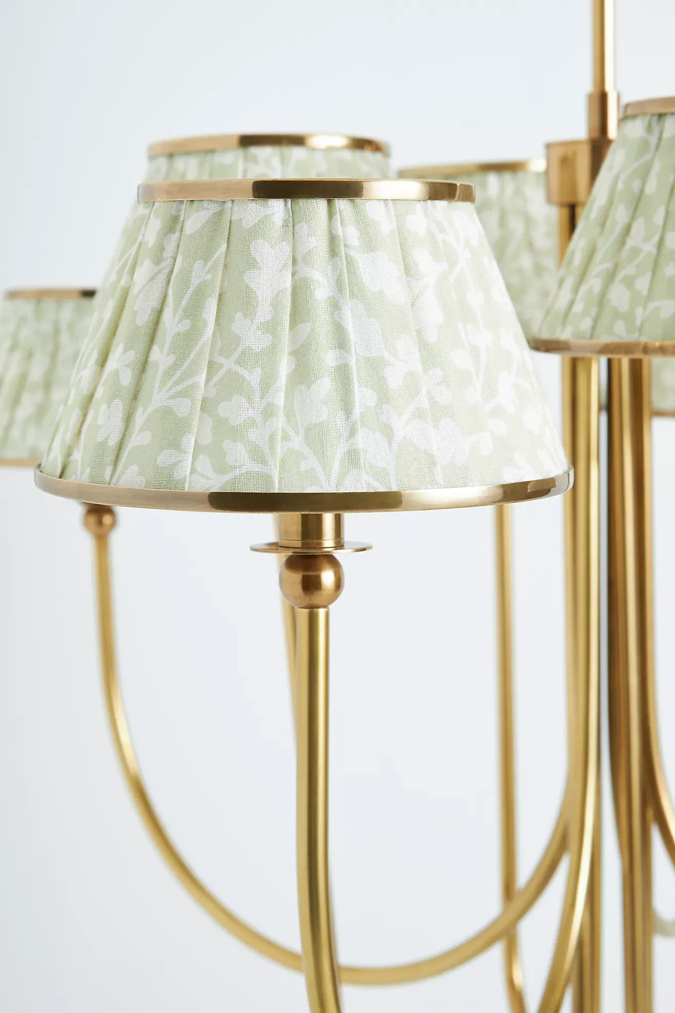 Lee Ruched Printed Shade Brass Chandelier