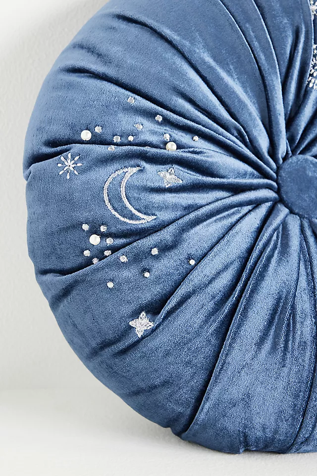 Clara Embroidered Velvet Pillow