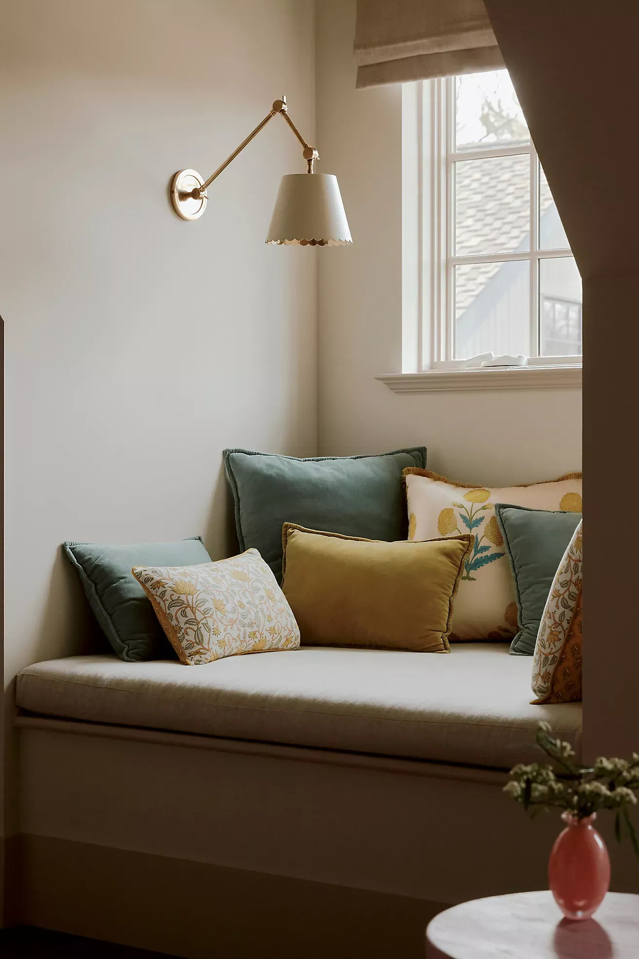 Roberta Scalloped Leather Task Sconce Wall Light