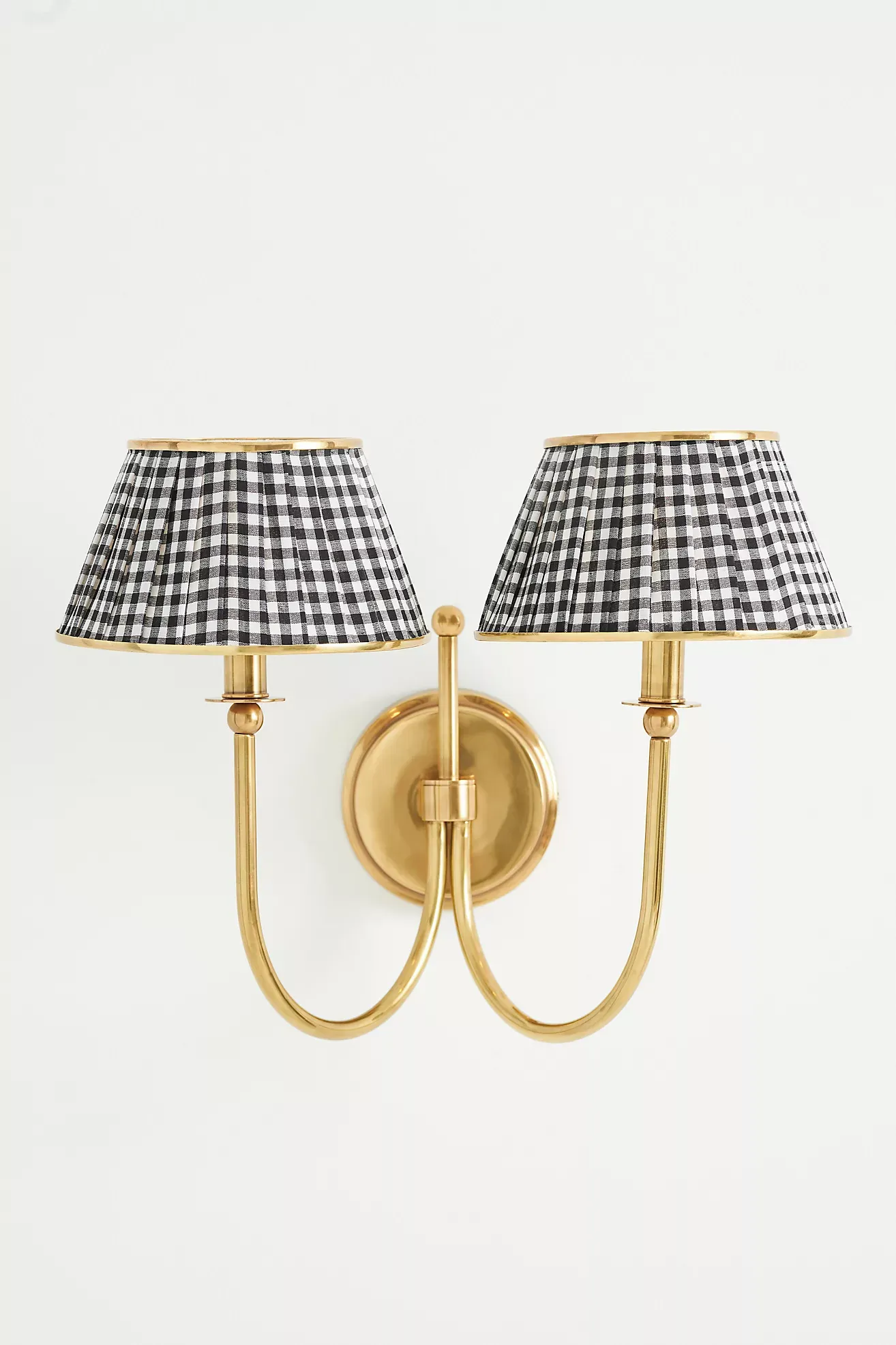 Lee Double-Articulating Shaded Brass Sconce Wall Light