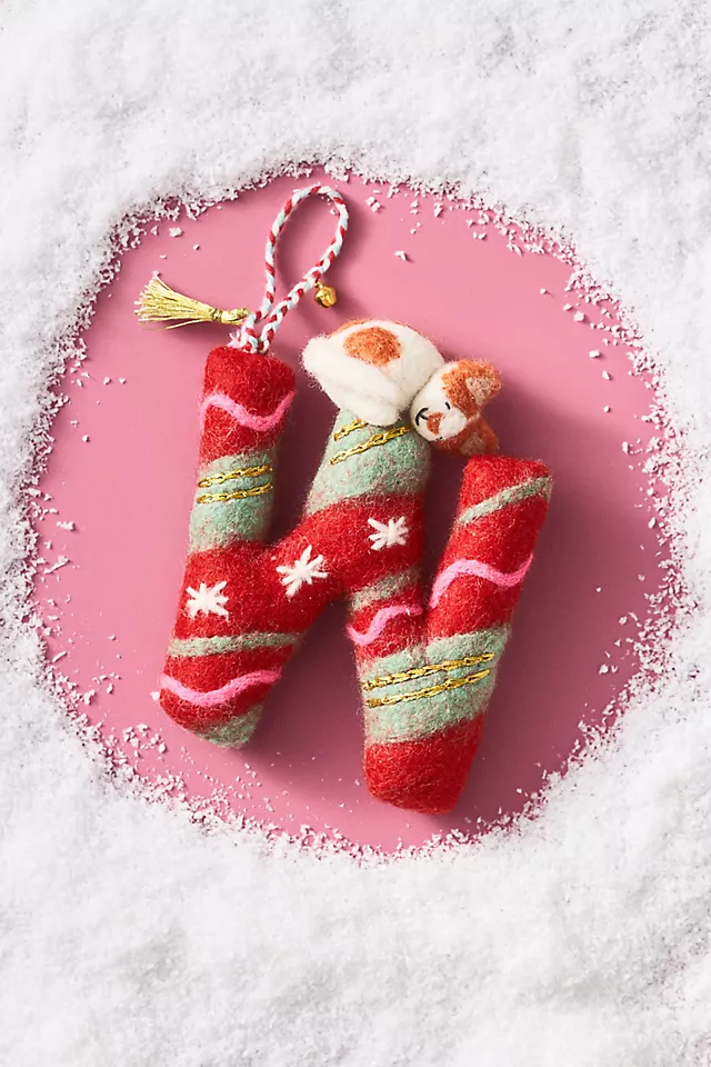 Forest Friends Monogram Wool Felt Ornament