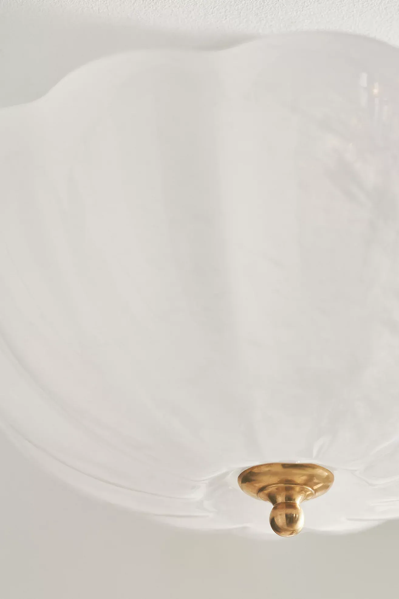 Rosehill Scalloped Glass & Brass Semi-Flush Mount