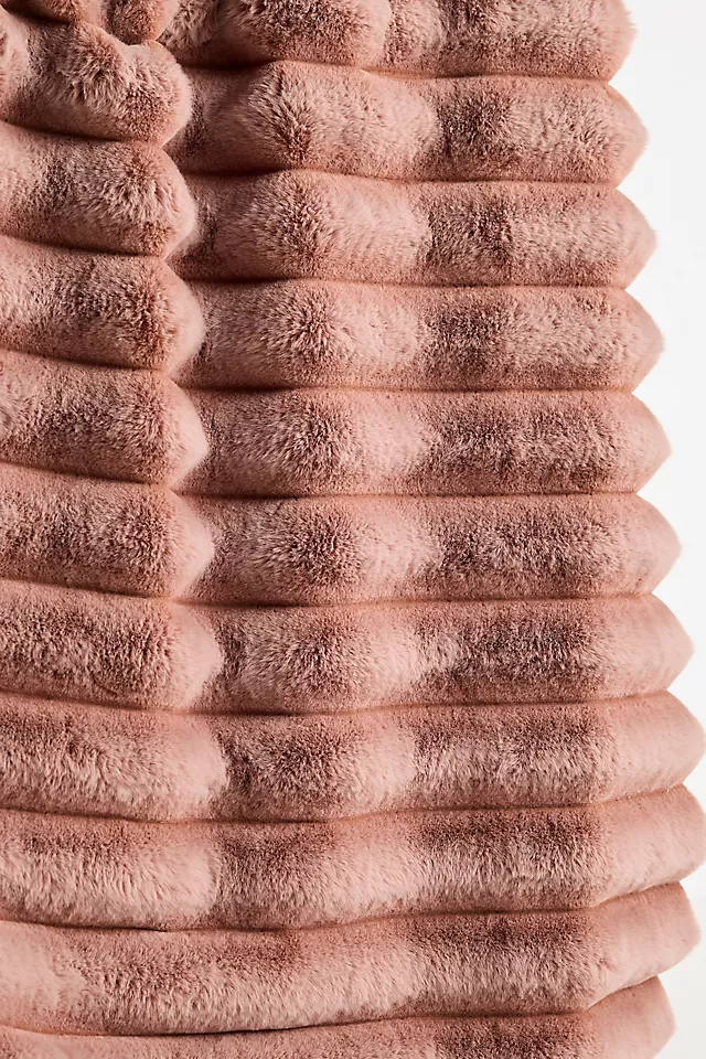 Tipped Puffer Faux-Fur Throw Blanket