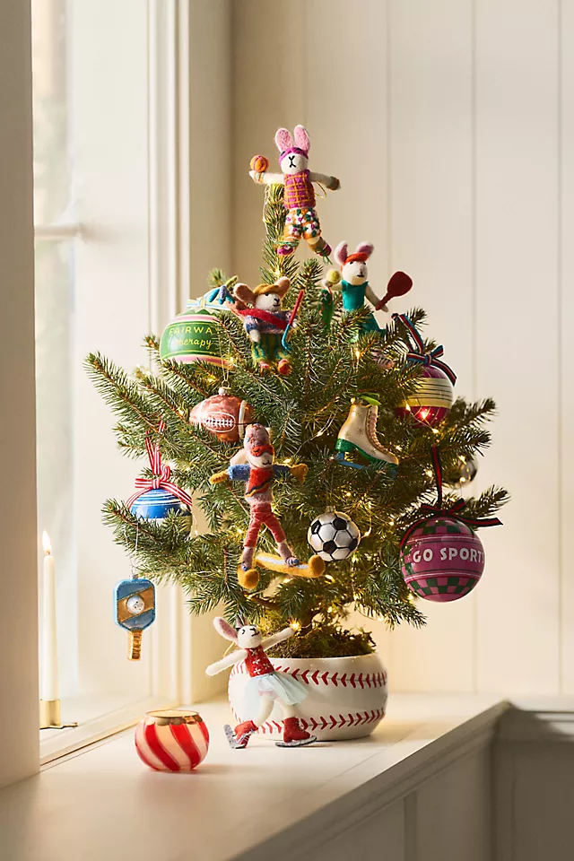 Pickleball Glass Ornament