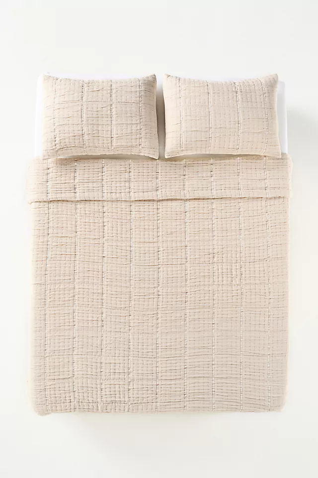 Striped Cotton Gauze Coverlet
