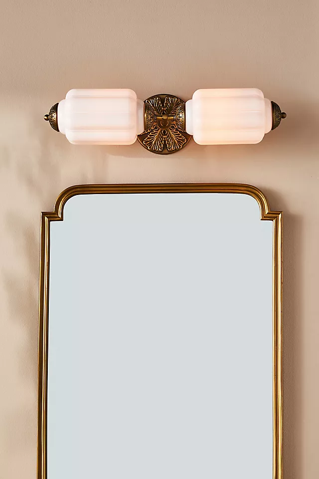The Eloise Scallop Milk Glass Vanity Sconce Wall Light
