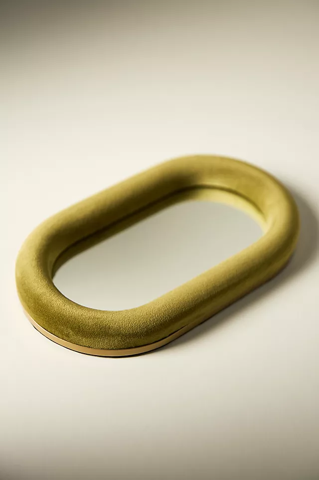 Raquel Velvet Oval Mirror Decorative Tray