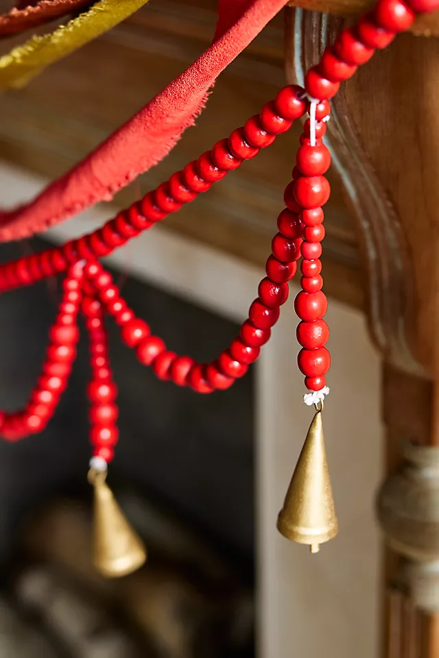 Swooping Beads + Bells Garland, 72”