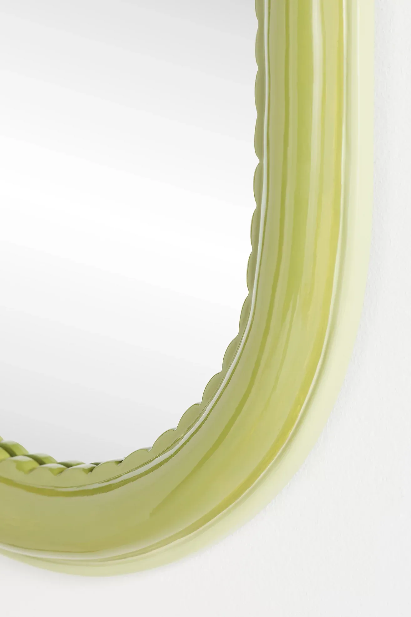 Merritt Green Scalloped Oval Petite Gallery Wall Mirror