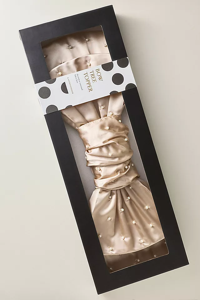 Pearled Satin Bow Tree Topper