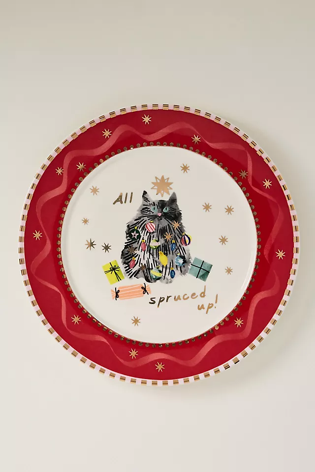 Caroline Stoneware Holiday Dessert Plate