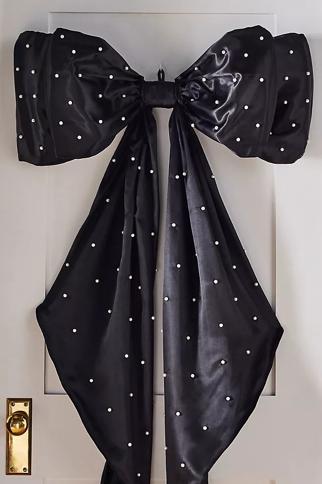 Pearled Satin Bow Tree Topper