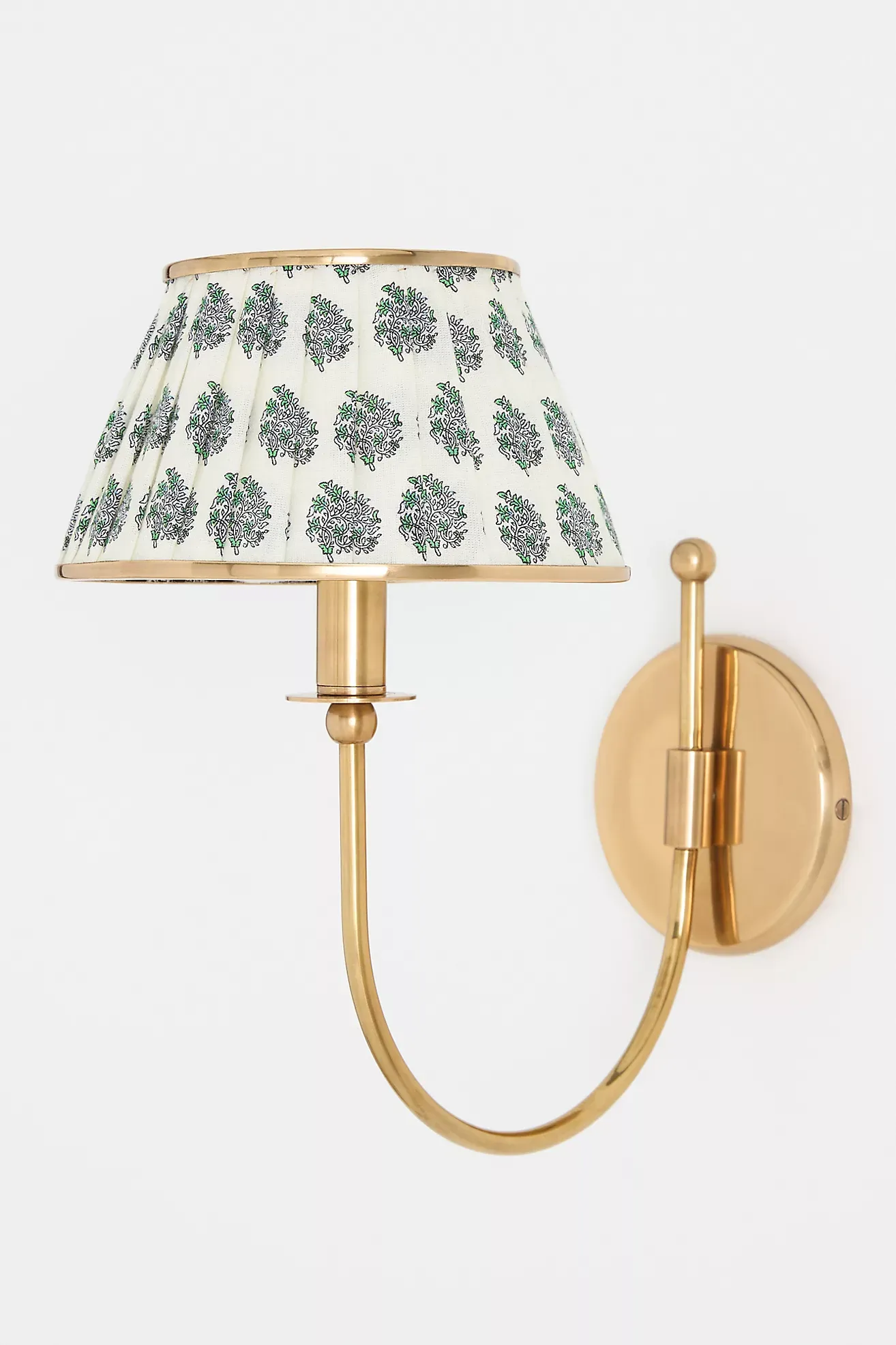 Lee Brass Fabric Shade Sconce Wall Light