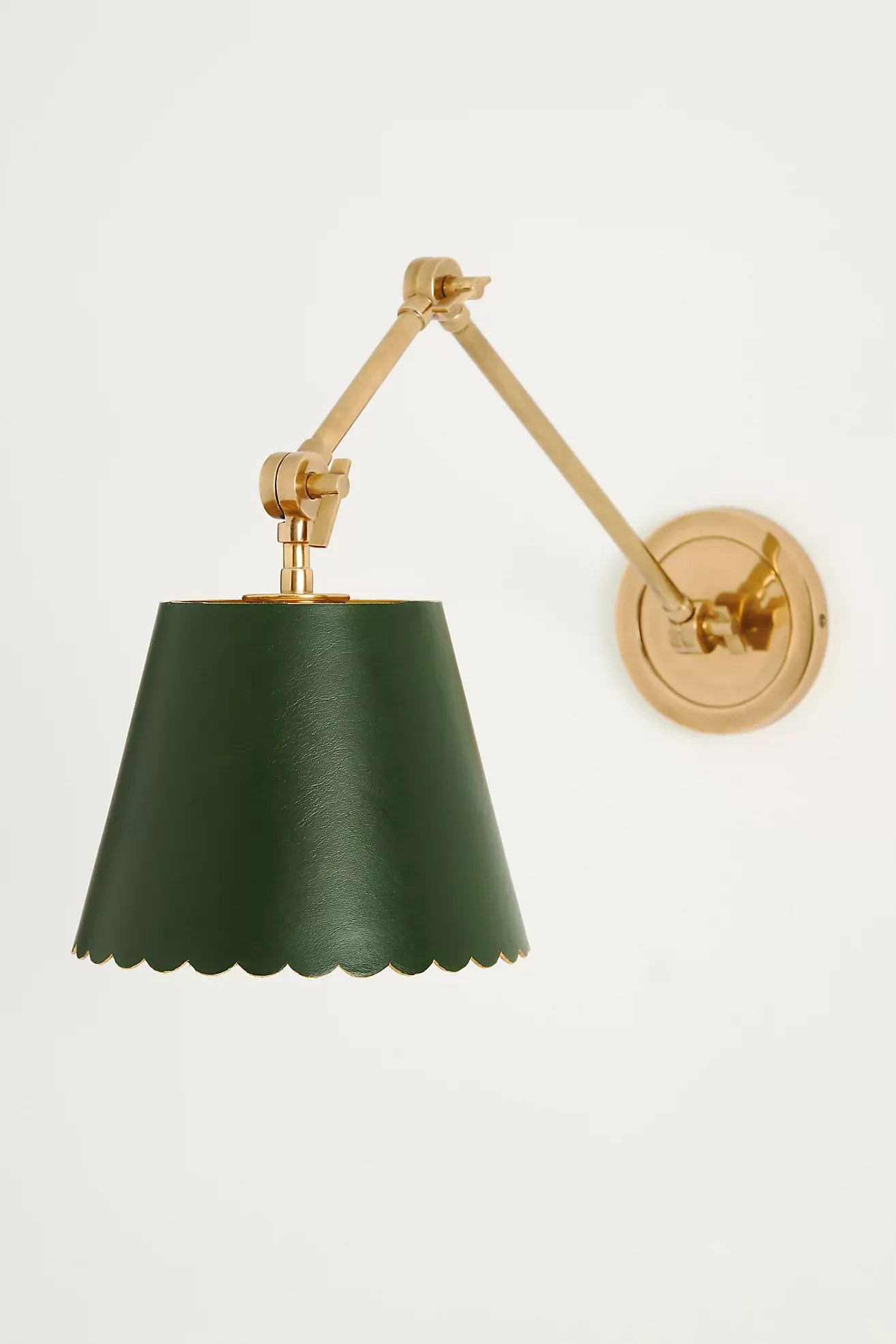 Roberta Scalloped Leather Task Sconce Wall Light