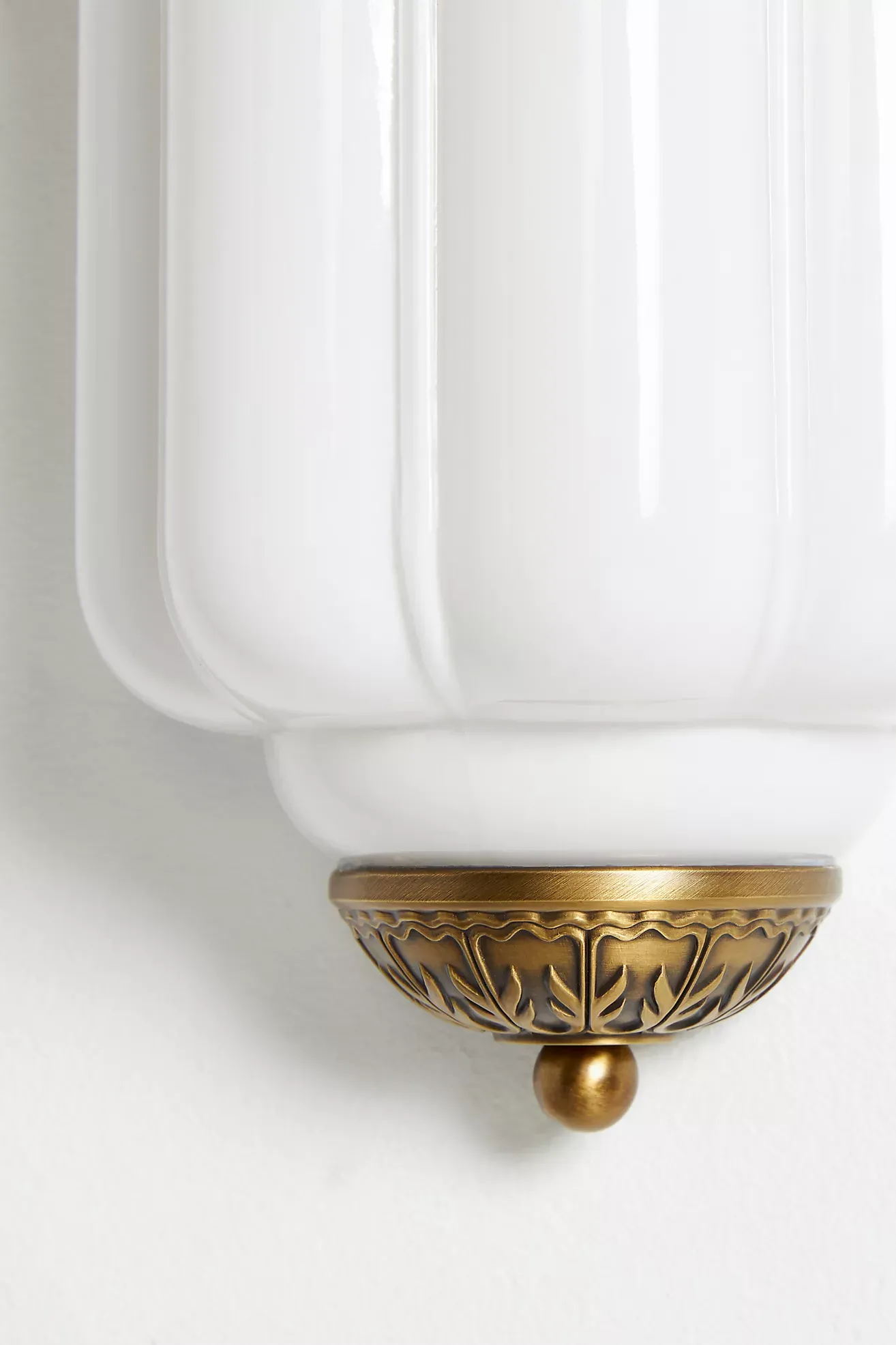 The Eloise Scallop Milk Glass Flush Sconce Wall Light