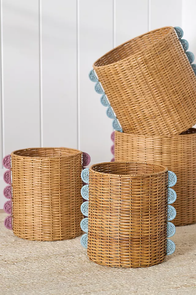 Dottie Scalloped Wicker Baskets, Set of 2