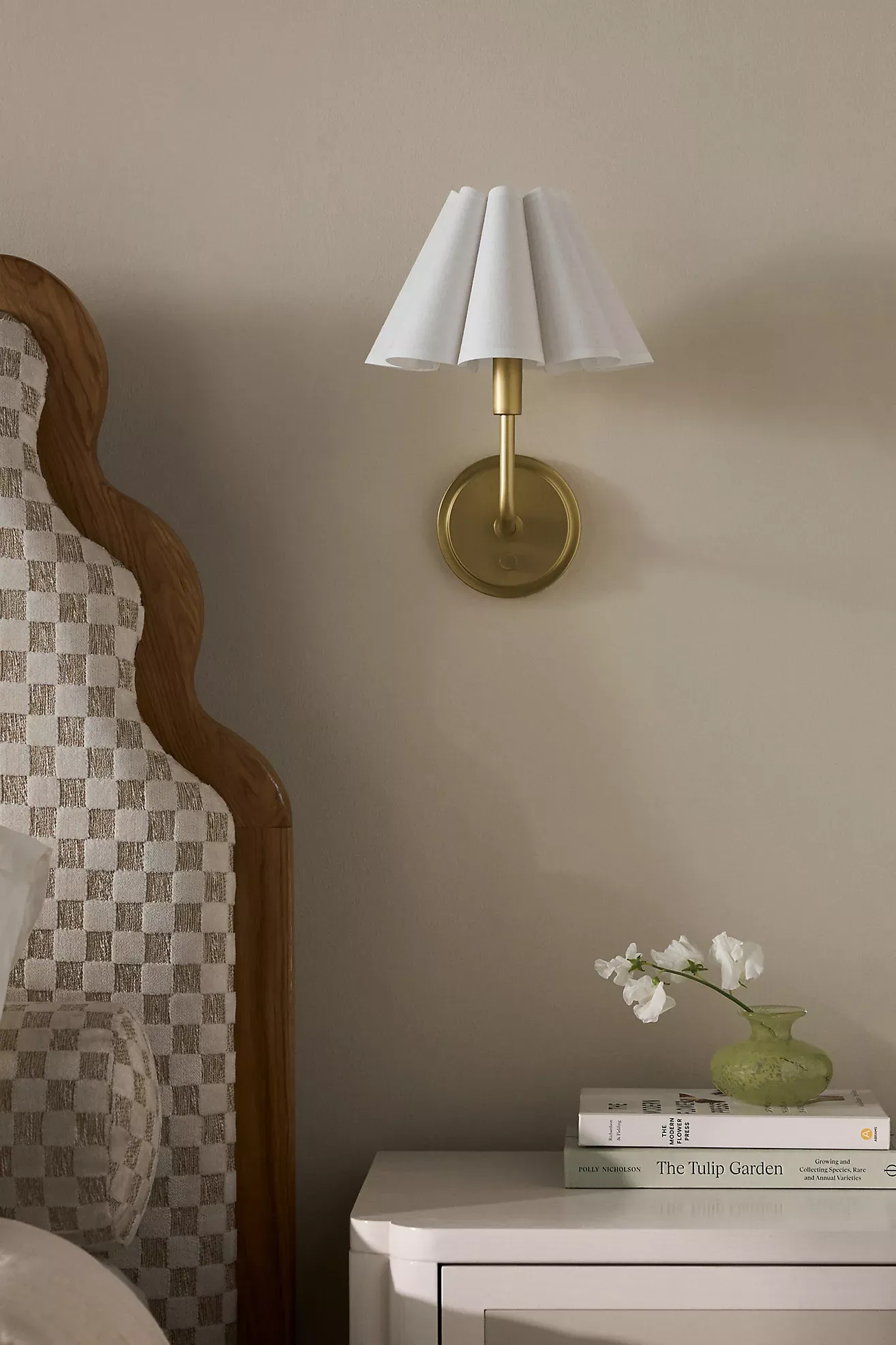 Polly Scalloped Shaded Metal Sconce Wall Light