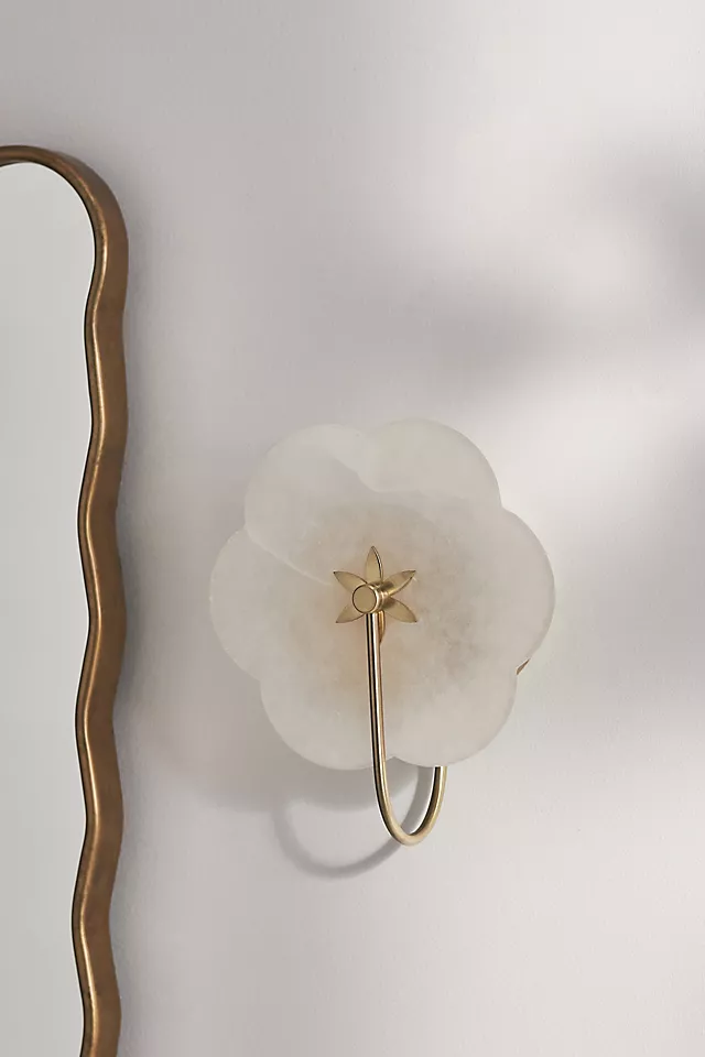 Leela Flower Alabaster Bath Sconce Wall Light