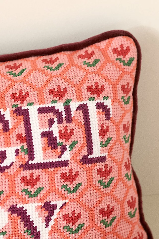 Furbish Studio Holiday Petite Needlepoint Pillow
