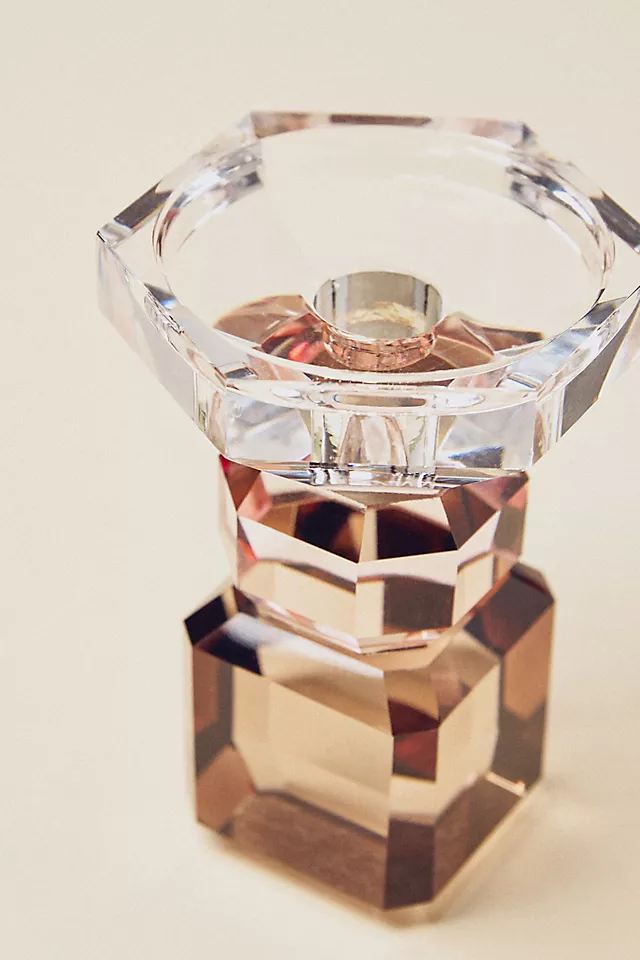 Cut Glass Candle Holder