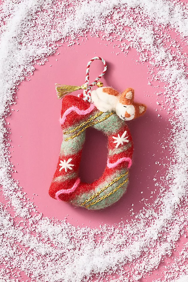 Forest Friends Monogram Wool Felt Ornament