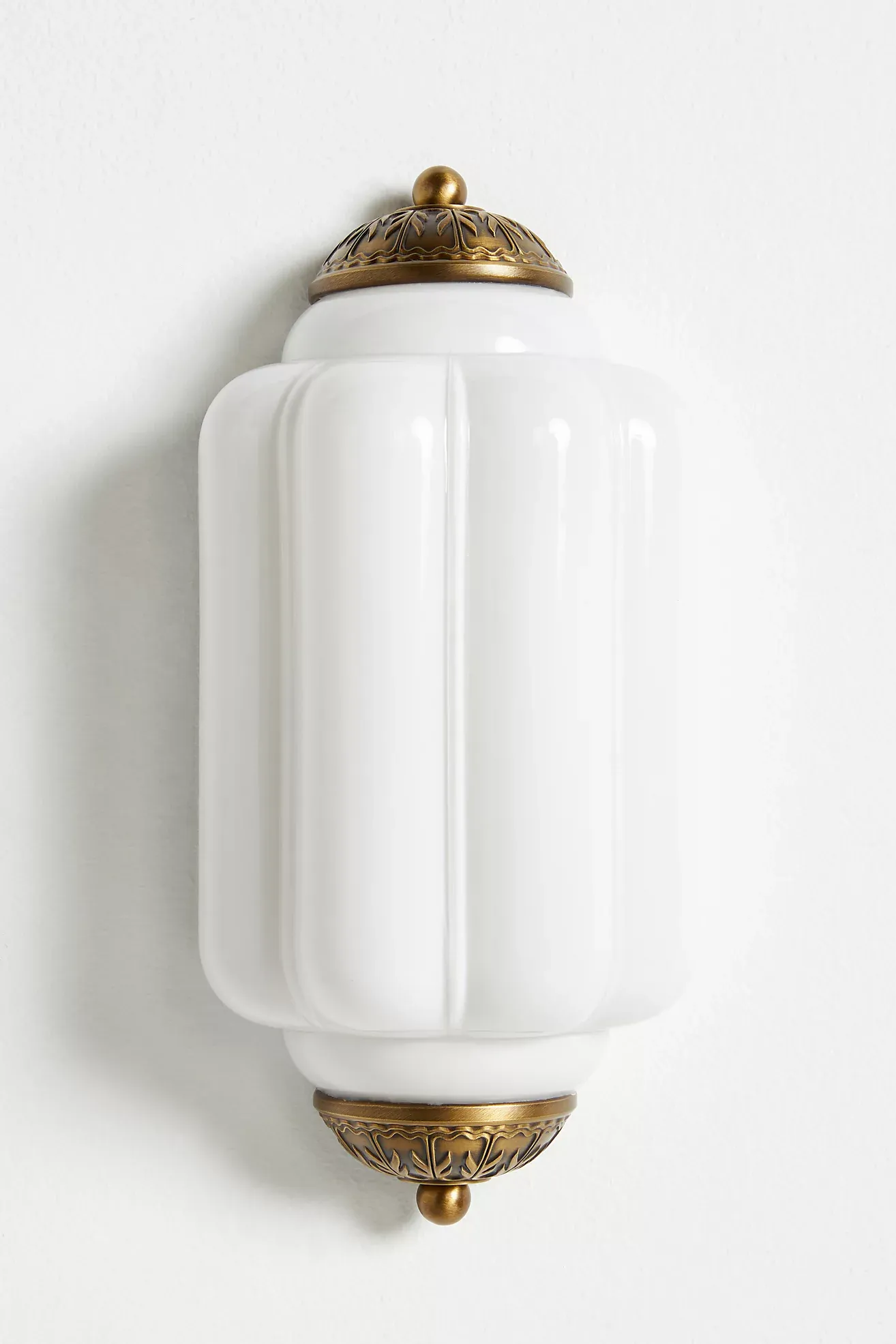 The Eloise Scallop Milk Glass Flush Sconce Wall Light